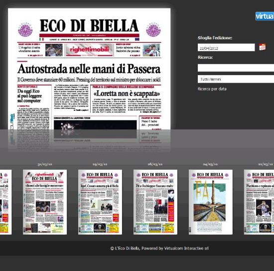 Eco di Biella da oggi <BR>lo sfogli anche online