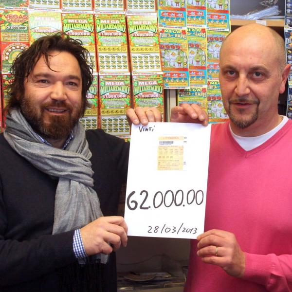 Vinti 62mila euro al Lotto