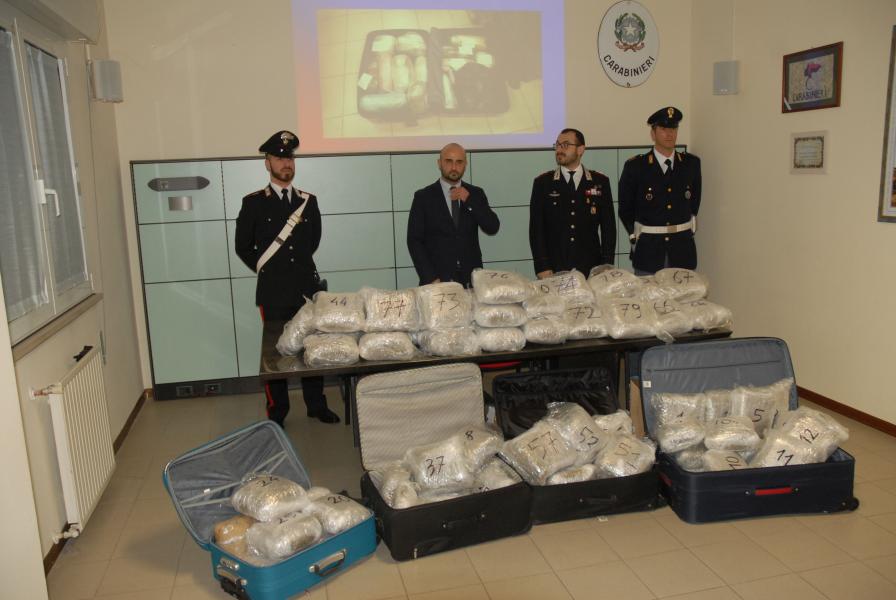 Blitz antidroga: sequestro di 135 chili