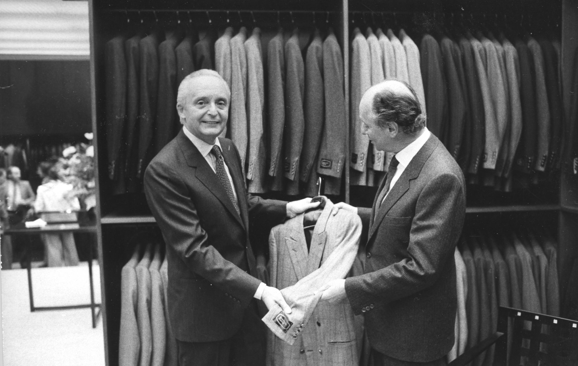 Angelo and Aldo Zegna - Opening first Zegna boutique in Paris 1980
