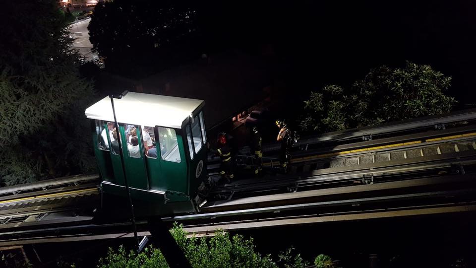 Funicolare del Piazzo, altro stop a una cabina ieri sera
