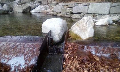 Masso blocca il deflusso, torrente senz'acqua