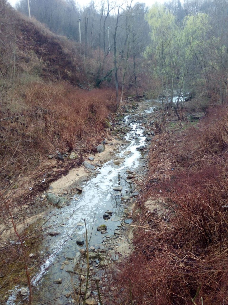Allarme per la schiuma nel torrente Oremo