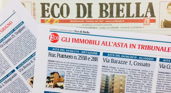 Su Eco di Biella speciale Aste Immobiliari: occasioni di febbraio