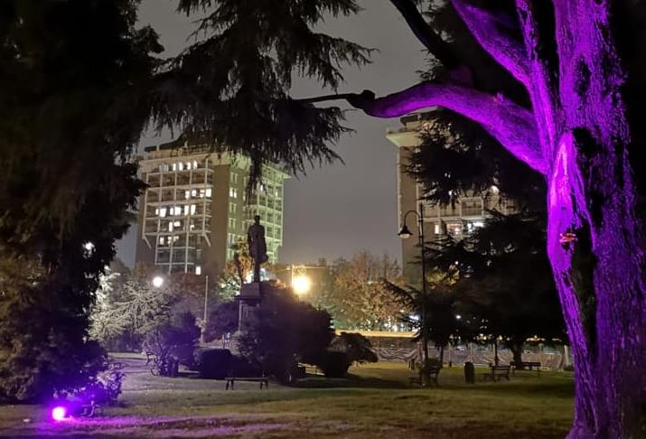 Giardini Zumaglini e le nuove luci colorate FOTO