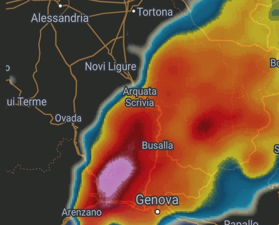 Temporale autorigenerante in corso nel basso Alessandrino