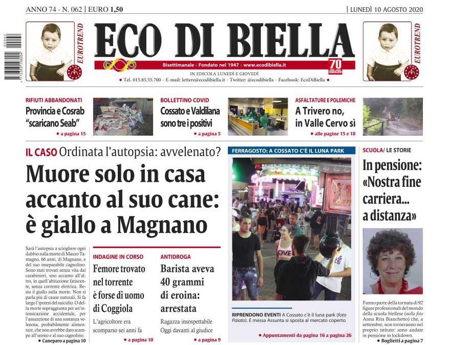 Il giallo dell’uomo trovato morto in casa con il suo cane e le esclusive di Eco da oggi in edicola