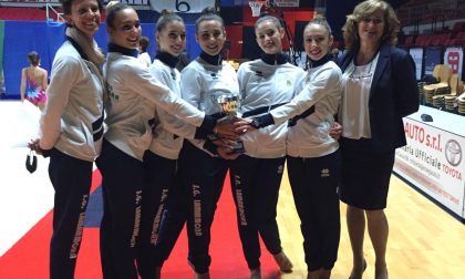 Le ginnaste Camilla Ferraris, Cecilia Medri, Alice Livelli, Virginia Spicuglia e Noemi Nania Campionesse regionali