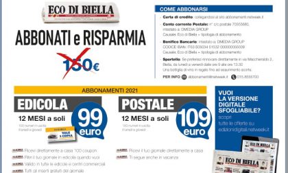 Una copia di Eco di Biella a 99 cent: nuova campagna abbonamenti