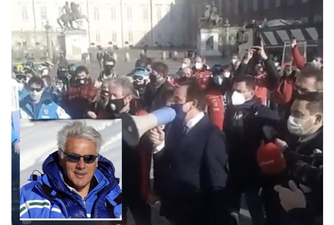Orleoni in prima linea nella protesta dei maestri di sci a Torino
