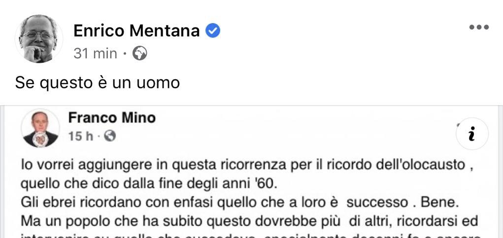 Bufera sul consigliere Mino, il giornalista Enrico Mentana: “Se questo è un uomo”