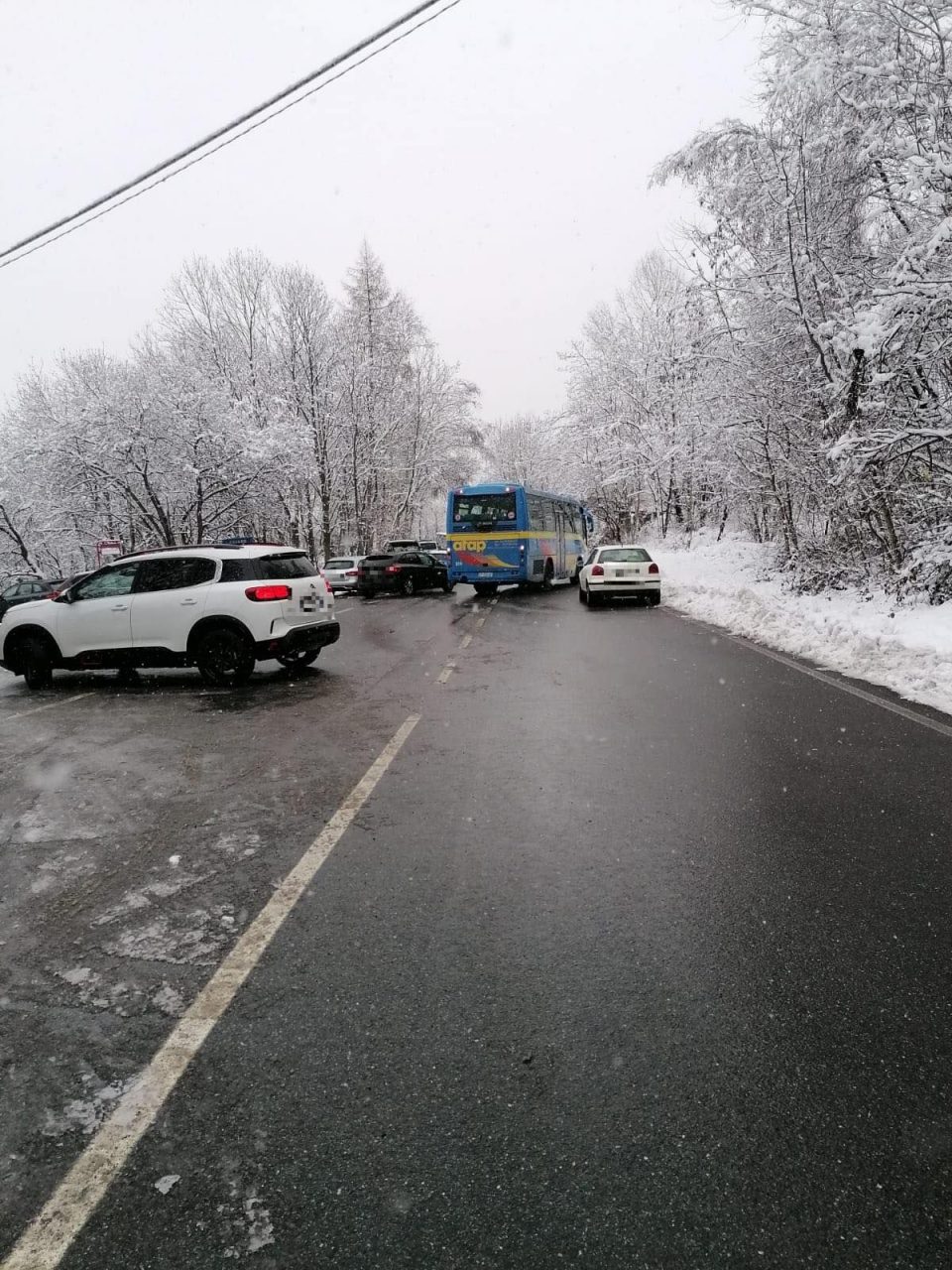 Favaro, sosta selvaggia per godersi la neve: 45 multati