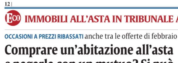 Speciale Aste Immobiliari di luglio su Eco: tante occasioni a Cossato