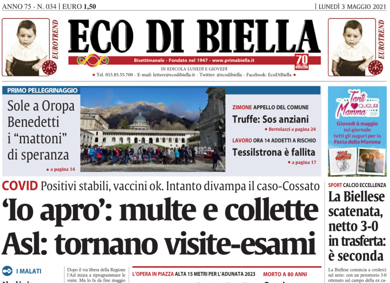 Eco di Biella in edicola con esclusive e approfondimenti