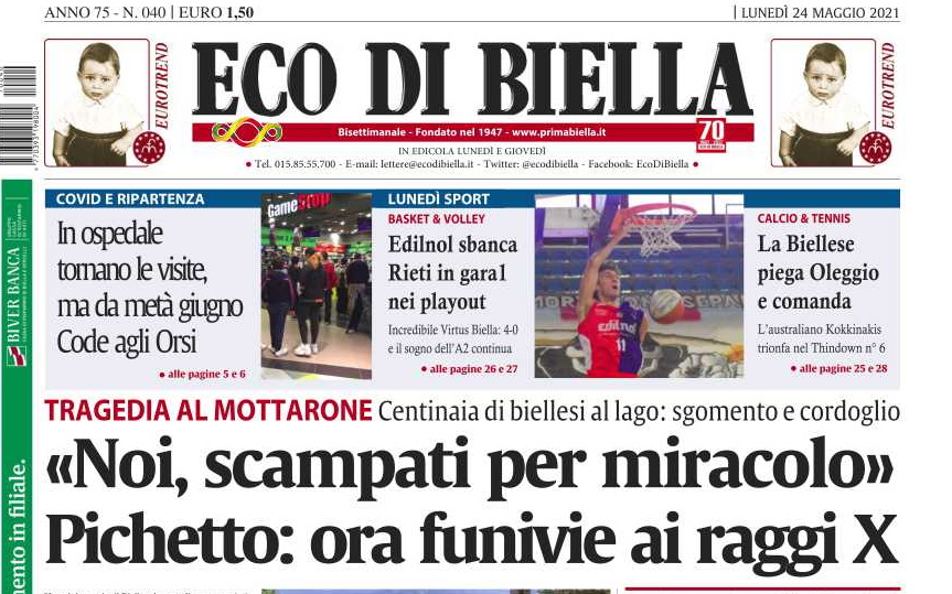 Oggi in edicola Eco di Biella, leggi tutte le esclusive