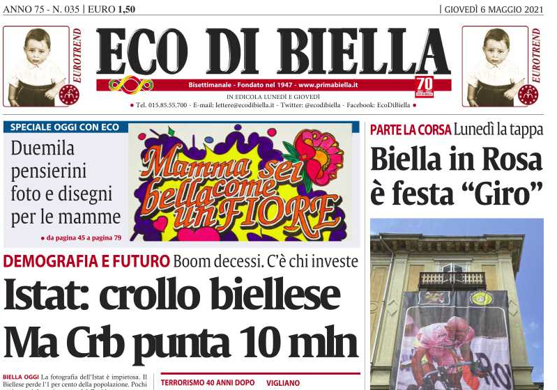 Eco di Biella oggi in edicola, ecco tutte le esclusive
