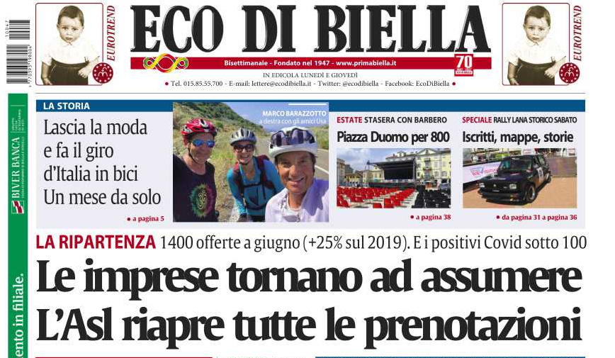 Eco di Biella in edicola con il nuovo numero. Ecco tutte le esclusive
