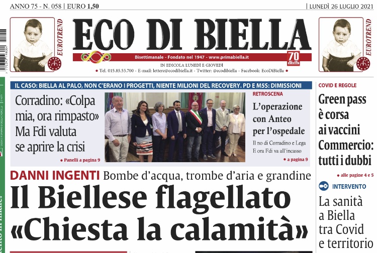 Ecco tutte le esclusive di Eco di Biella in edicola oggi