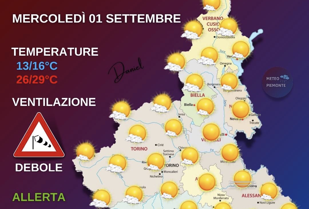 Meteo, ecco le previsioni di oggi, mercoledì 1 settembre