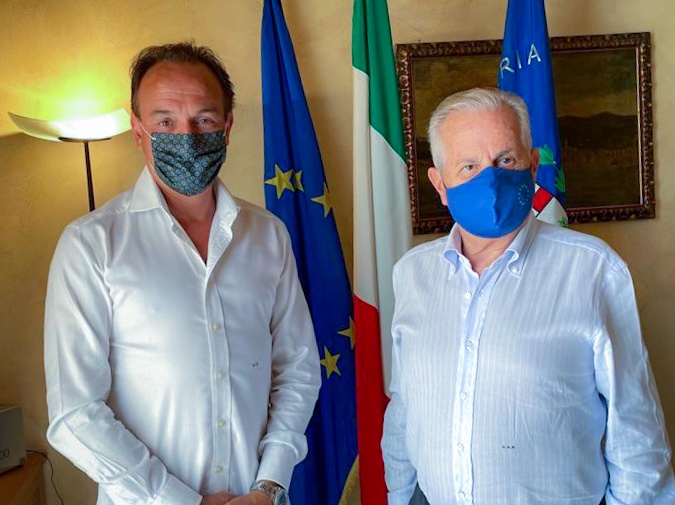 Visita a sorpresa del presidente del Piemonte Cirio al sindaco di Imperia Scajola