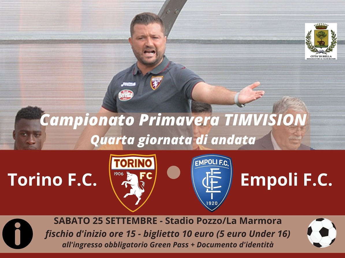 Torna il grande calcio: arriva al La Marmora Torino-Empoli