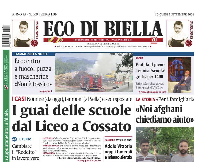 Eco di Biella in edicola con tante notizie esclusive