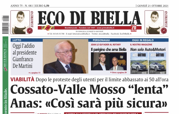 Ecco Tutte Le Notizie Esclusive Su Eco Di Biella In Edicola Oggi ...