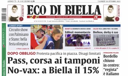 Ecco tutte le notizie esclusive su Eco di Biella in edicola oggi Lunedì 18 ottobre