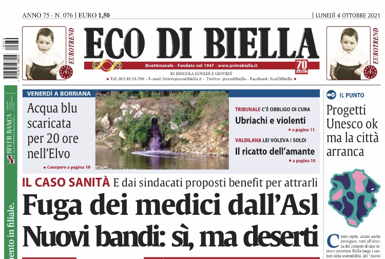 Ecco tutte le notizie esclusive su Eco di Biella in edicola oggi