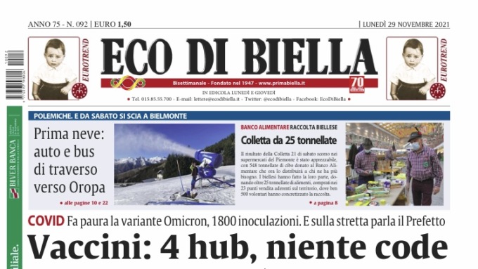 Ecco tutte le notizie esclusive con Eco di Biella in edicola oggi