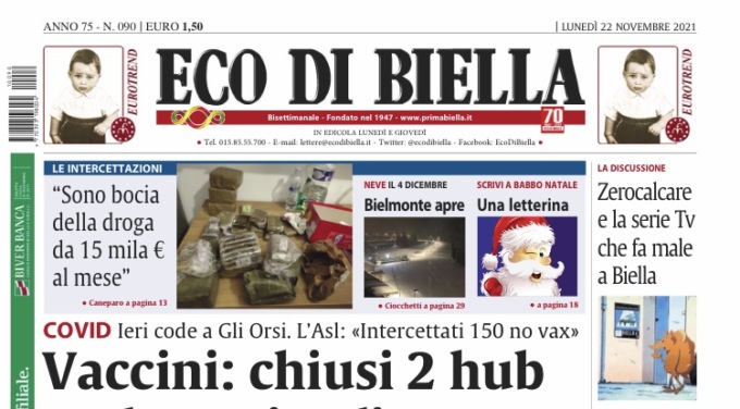 Ecco tutte le notizie esclusive su Eco di Biella in edicola oggi