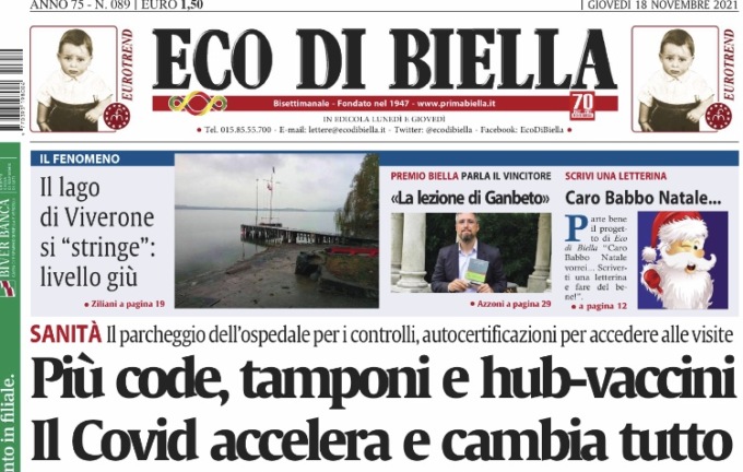 Ecco tutte le notizie esclusive su Eco di Biella in edicola oggi