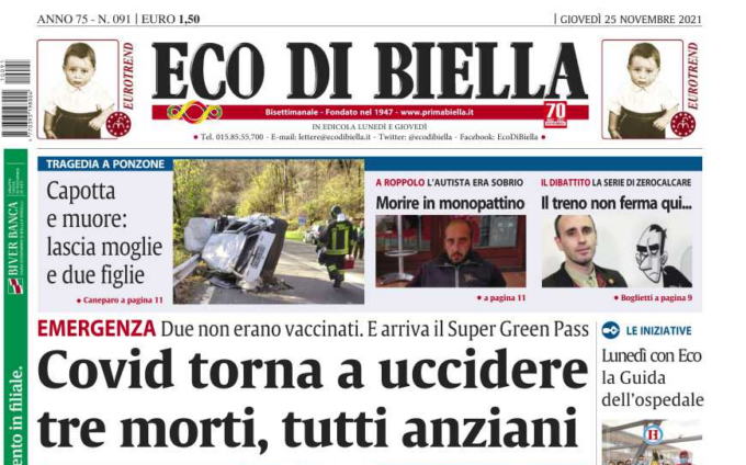 Le esclusive di Eco di Biella oggi in edicola