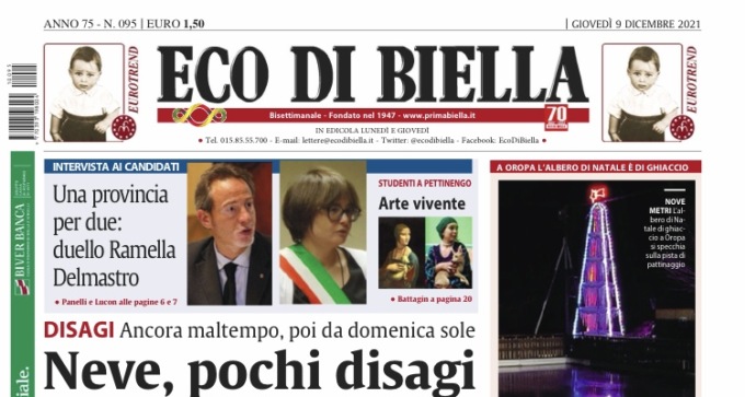 Ecco tutte le notizie esclusive con Eco di Biella in edicola oggi