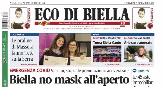 Ecco tutte le notizie esclusive su Eco di Biella in edicola oggi