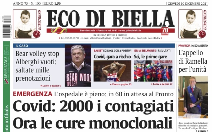 Ecco tutte le notizie esclusive con Eco di Biella in edicola oggi