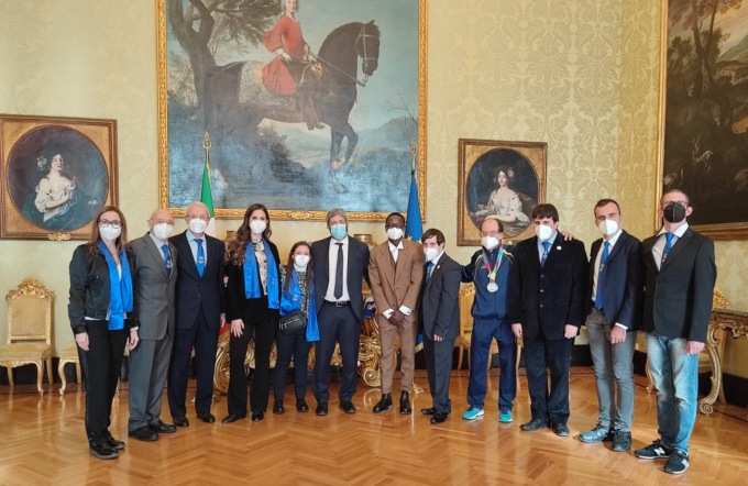 Simone Perona tra gli atleti Special Olympics ricevuti dal Presidente della Camera