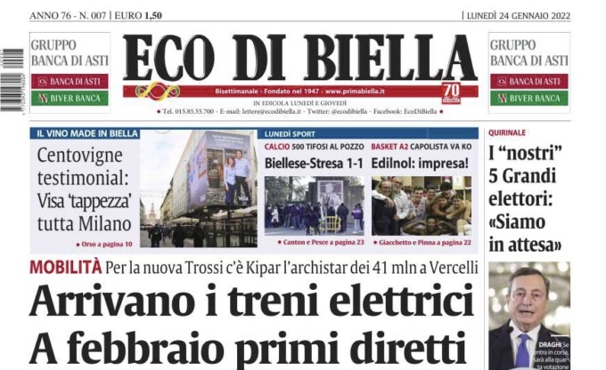 Ecco tutte le notizie esclusive su Eco di Biella in edicola oggi
