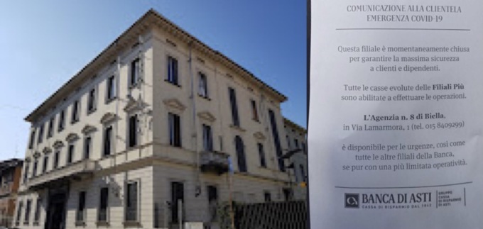 Emergenza Covid, chiusa la Biver Banca di via Gramsci