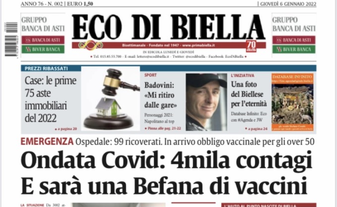 Ecco tutte le notizie esclusive su Eco di Biella in edicola oggi