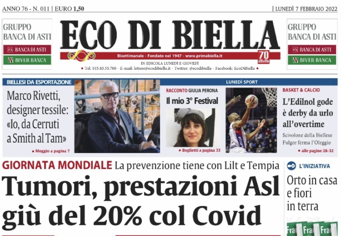 Eco di Biella in edicola oggi con tante notizie esclusive