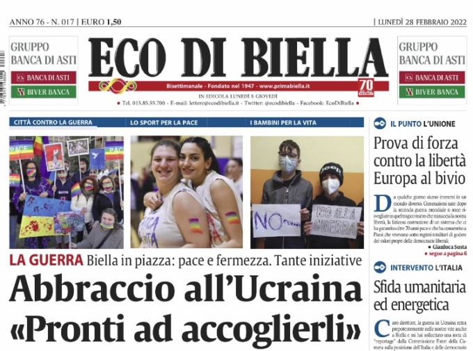 Ecco tutte le notizie esclusive in edicola oggi con Eco di Biella