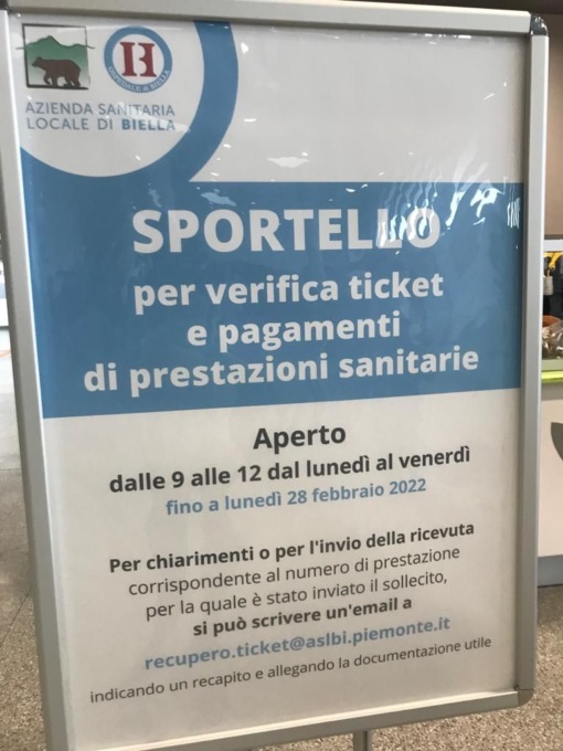 Ticket e solleciti, AslBi ci ripensa: “Scadenza sarà sospesa per effettuare verifiche”