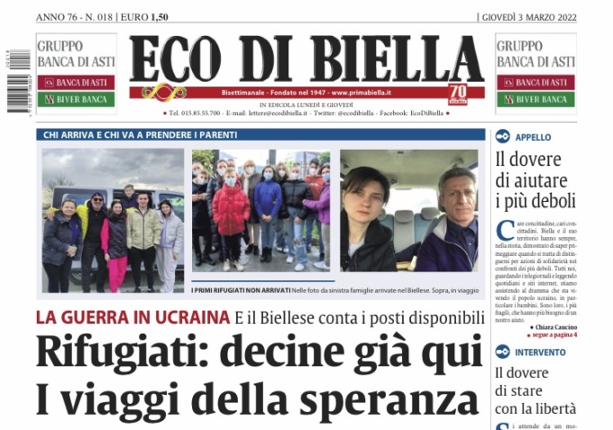 Ecco tutte le notizie esclusive su Eco di Biella in edicola oggi
