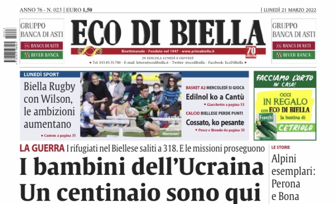 Eco di Biella in edicola con tante notizie esclusive