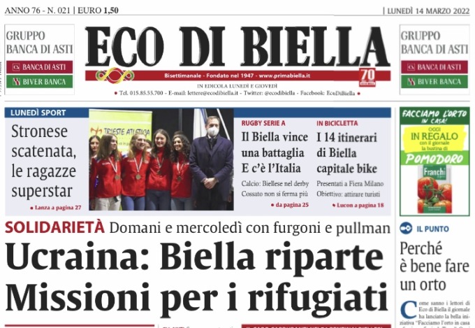 Eco di Biella in edicola oggi con tante notizie esclusive