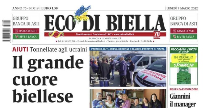 Eco di Biella in edicola con tante notizie esclusive