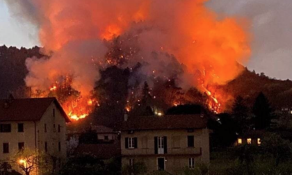 Brucia Angera, terribili le immagini della collina di San Quirico in fiamme
