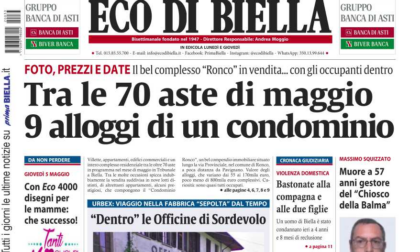 Eco di Biella in edicola con le 70 case all'asta di maggio