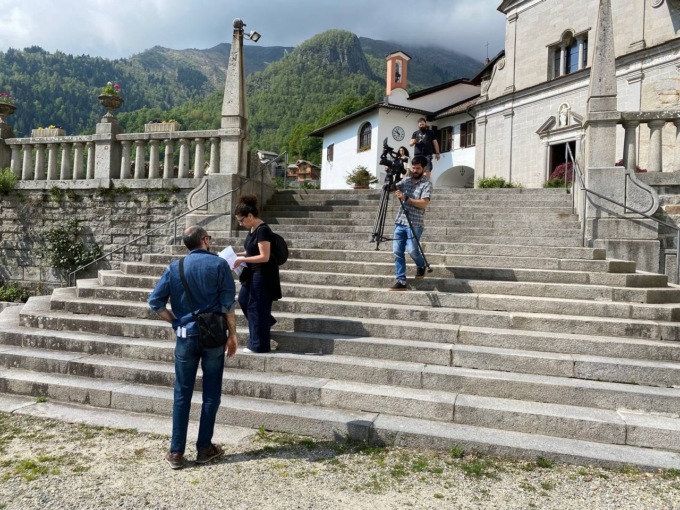 Una troupe di Rai Storia al Santuario di San Giovanni d’Andorno